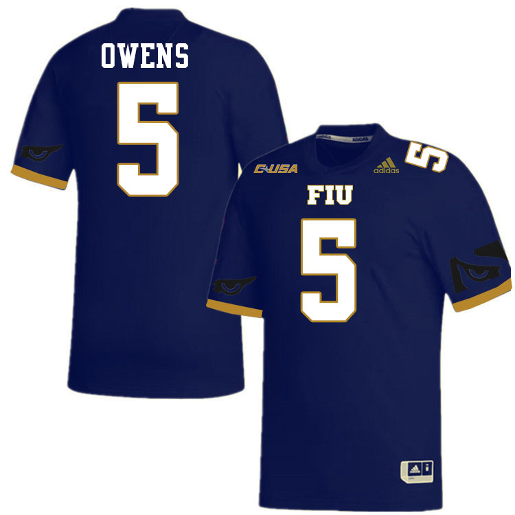 #5 Kejon Owens FIU Jersey,Florida International University Panthers Football Jersey-Navy